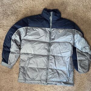 Fox Silver and Navy Quilted Puffer Jacket